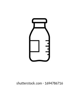 Milk bottle icon in trendy flat design
