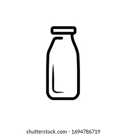Milk bottle icon in trendy flat design