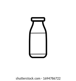 Icono de botella de leche en diseño plano moderno