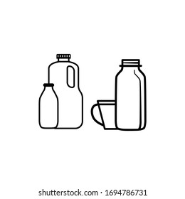 Milk bottle icon in trendy flat design