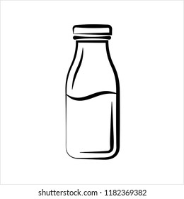 Milk Bottle Icon Vector Art Illustration