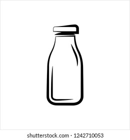 Milk Bottle Icon Vector Art Illustration