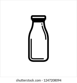 Milk Bottle Icon Vector Art Illustration