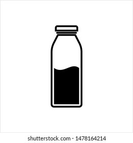 Milk Bottle Icon Vector Art Illustration