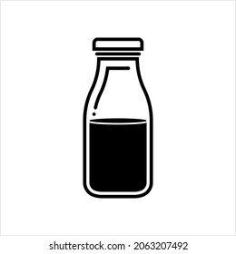 Milk Bottle Icon Vector Art Illustration