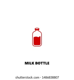milk bottle icon. milk bottle vector design. sign design. red color
