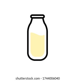 Milk bottle icon vector design template