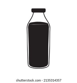 Milk Bottle Icon Vector Design Template