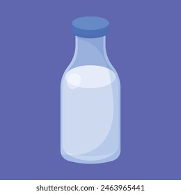 Botella de leche icono Vector. botella de leche fresca ilustración. botella de vidrio de leche saludable