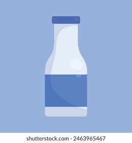 Botella de leche icono Vector. botella de leche fresca ilustración. botella de vidrio de leche saludable