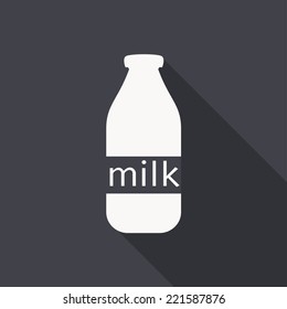 milk bottle icon , vector illustration , flat design