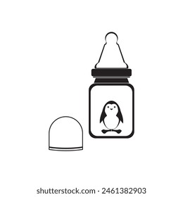 MILK BOTTLE ICON VECTOR ILLUSTRATION SYMBOL DESIGN