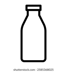 milk bottle icon Vector illustration in black