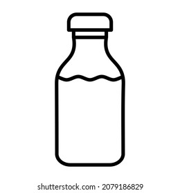 Imagen vectorial del icono de la botella de leche. También se puede usar para aplicaciones web, aplicaciones móviles y medios impresos.