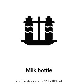 Milk bottle icon vector isolated on white background, logo concept of Milk bottle sign on transparent background, filled black symbol