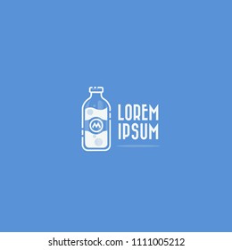 milk bottle icon . vector logo