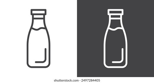 Milk bottle icon vector logo set collection for web app ui