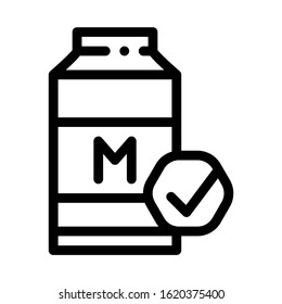 Milk Bottle Icon Vector. Outline Milk Bottle Sign. Isolated Contour Symbol Illustration