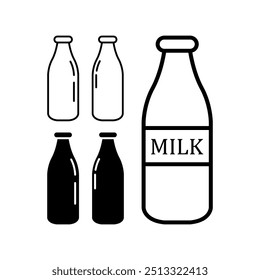 Conjunto de Vector de icono de botella de leche