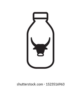 milk bottle icon vector symbol template
