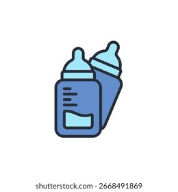 milk bottle icon. vector.Editable stroke.linear style sign for use web design,logo.Symbol illustration.