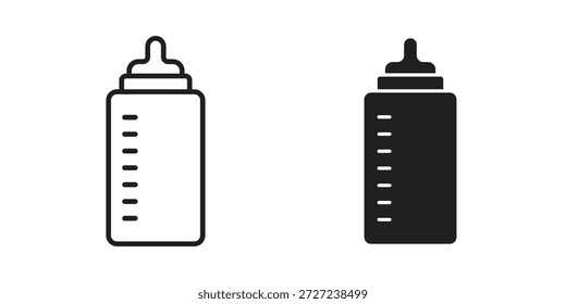 Milk bottle icons symbol. vector illustration pack for apps and designs