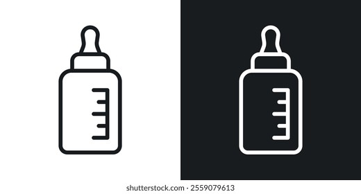 Milk bottle icons. vector set in black colors