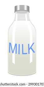 Milk bottle illustration.