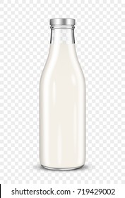 Milk Bottle Isolated On Transparent Background