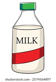 Milk bottle isolated on white background