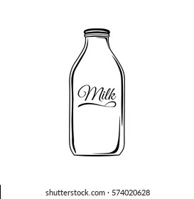 Milk bottle isolated on white background