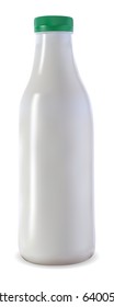 a milk bottle isolated on a white background