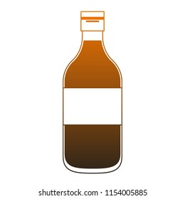 Milk bottle isolated orange lines