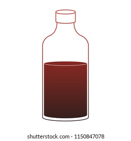 Milk bottle isolated red lines