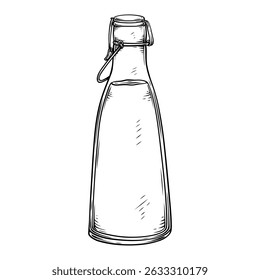 milk bottle line art drawing illustration