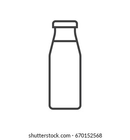 Milk bottle line icon.