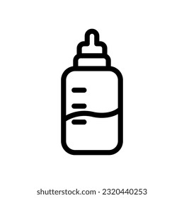 milk bottle line icon illustration vector graphic