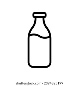 Milchflasche-Symbol einzeln auf weißem Hintergrund.