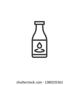 Milk bottle line icon. linear style sign for mobile concept and web design. Bottle of milk outline vector icon. Dairy product symbol, logo illustration. Pixel perfect vector graphics