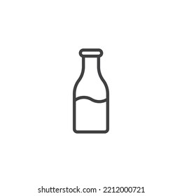 Milk bottle line icon. linear style sign for mobile concept and web design. Milk glass bottle outline vector icon. Symbol, logo illustration. Vector graphics