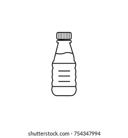 milk bottle line icon on whte background