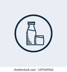 Milk bottle line icon, outline vector sign, linear style pictogram isolated on white. Symbol, logo illustration. Editable stroke - Vector Milk bottle line icon, outline vector sign, linear style pictogram isolated on white. Symbol, logo illustration. Editable stroke - Vector