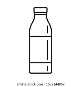 Milk bottle line icon. Vector Milk bottle in line style isolated on white background. Element for web, game and advertising
