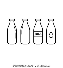 Milchflasche Linie Symbol Vektor auf weißem Hintergrund