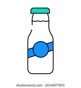 milk bottle line icon vector. milk bottle sign. isolated symbol illustration