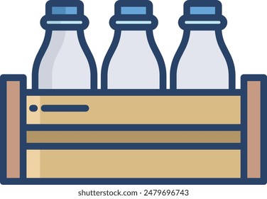 Milk bottle linear color vector illustration