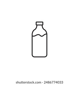 Diseño plano del logotipo de la botella de leche con el concepto simple.