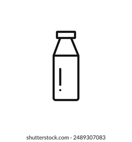 Logotipo de botella de leche con contorno de Vector