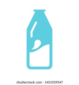 Milk bottle logo template vector icon design