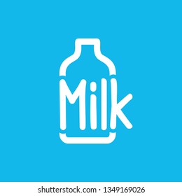 Milk Bottle mono line logo design